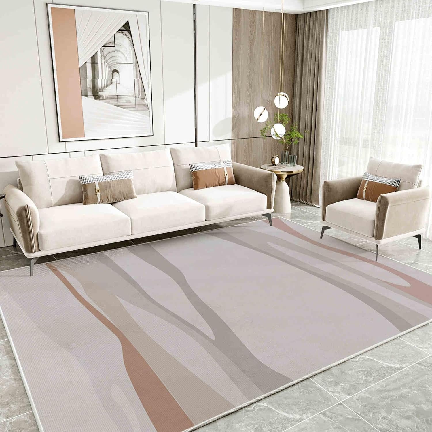 Soft Rug for Living Room Plush Carpet Cozy Bedroom Decor(80CMx120CM/GHM-7)