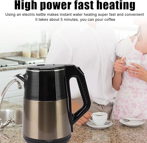 Miniatura 4 de Hervidor eléctrico, protección contra hervir en seco, apagado automático, caldera de agua caliente, calentamiento rápido, acero inoxidable 304, alta