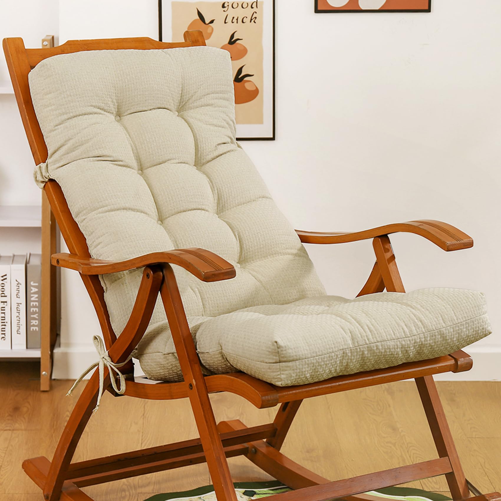 Tufted Adirondack Chair Cushion Non Slip Lace Up Indoor Rocking |  Desertcart Seychelles, image size:1700x1700