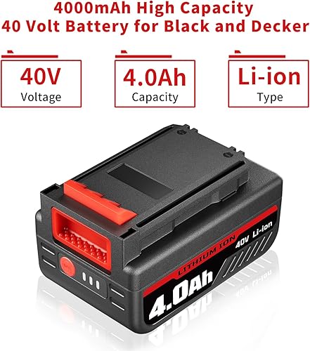 Miniatura 2 de FERRYBOAT Batería de repuesto mejorada de 4000 mAh LBXR36 para Black & Decker 40 V Max Litio LBX2040 LBXR2036 LBX1540 LBX2540 Herramientas LST136
