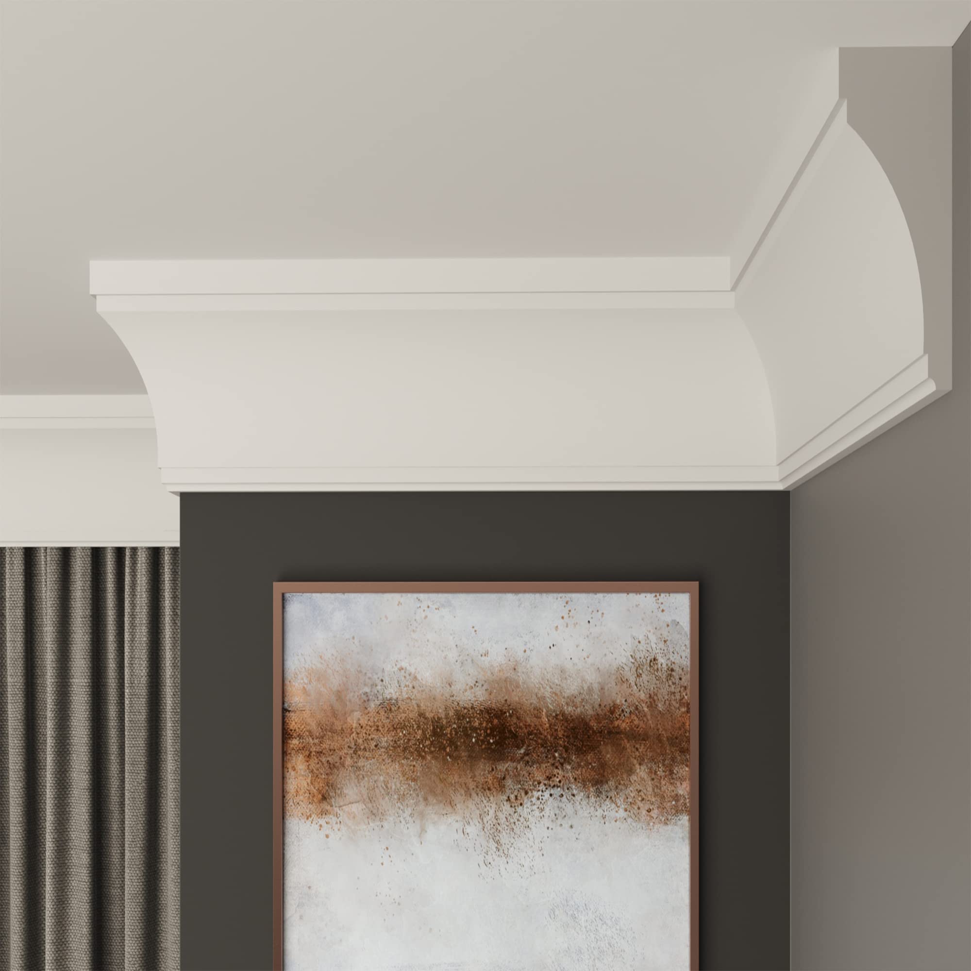 FAST DECOR Decorative Coving for Ceilings, Premium Extruded Polystyrene Cornice Coving, Lightweight Ceiling Moulding Trim, Flexible and Durable Ceiling Cornice Trim (CS32, 10M (5 Length))
