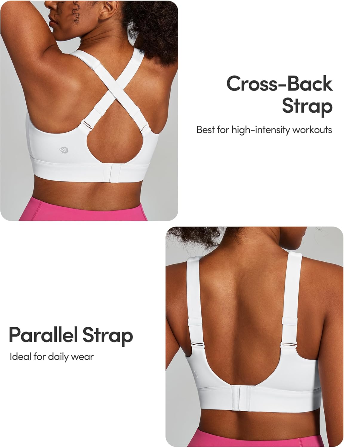 IUGA High Support Sports Bras for Women High Impact Sports Bra Adjustable Criss Cross Back Yoga Workout Bra with Molded Cup