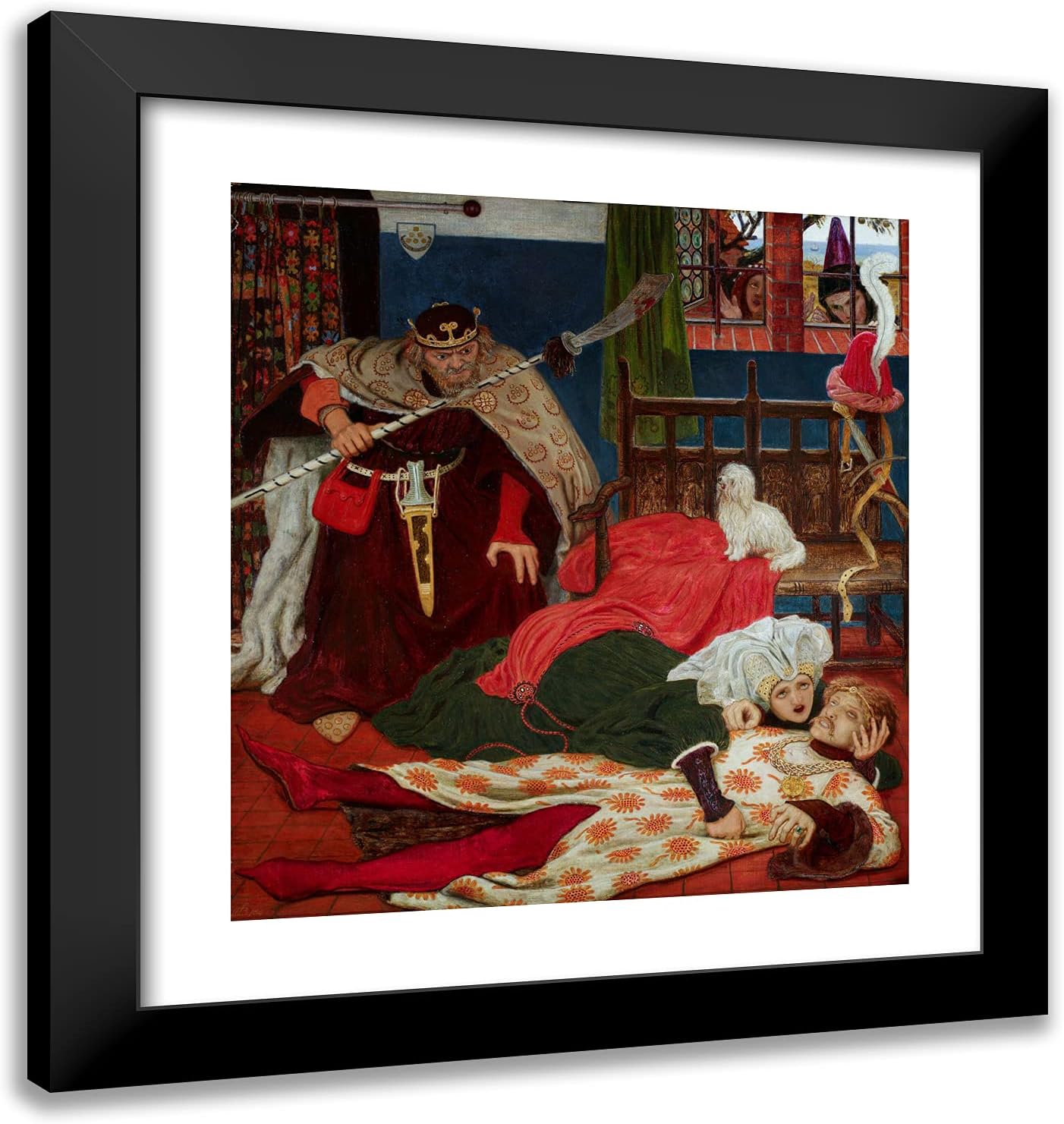 ArtDirect Brown, Ford Madox 20x21 Gold Ornate Framed Art Print with Double Matting Titled: Ford Madox Brown, Death of Sir Tristram 1864