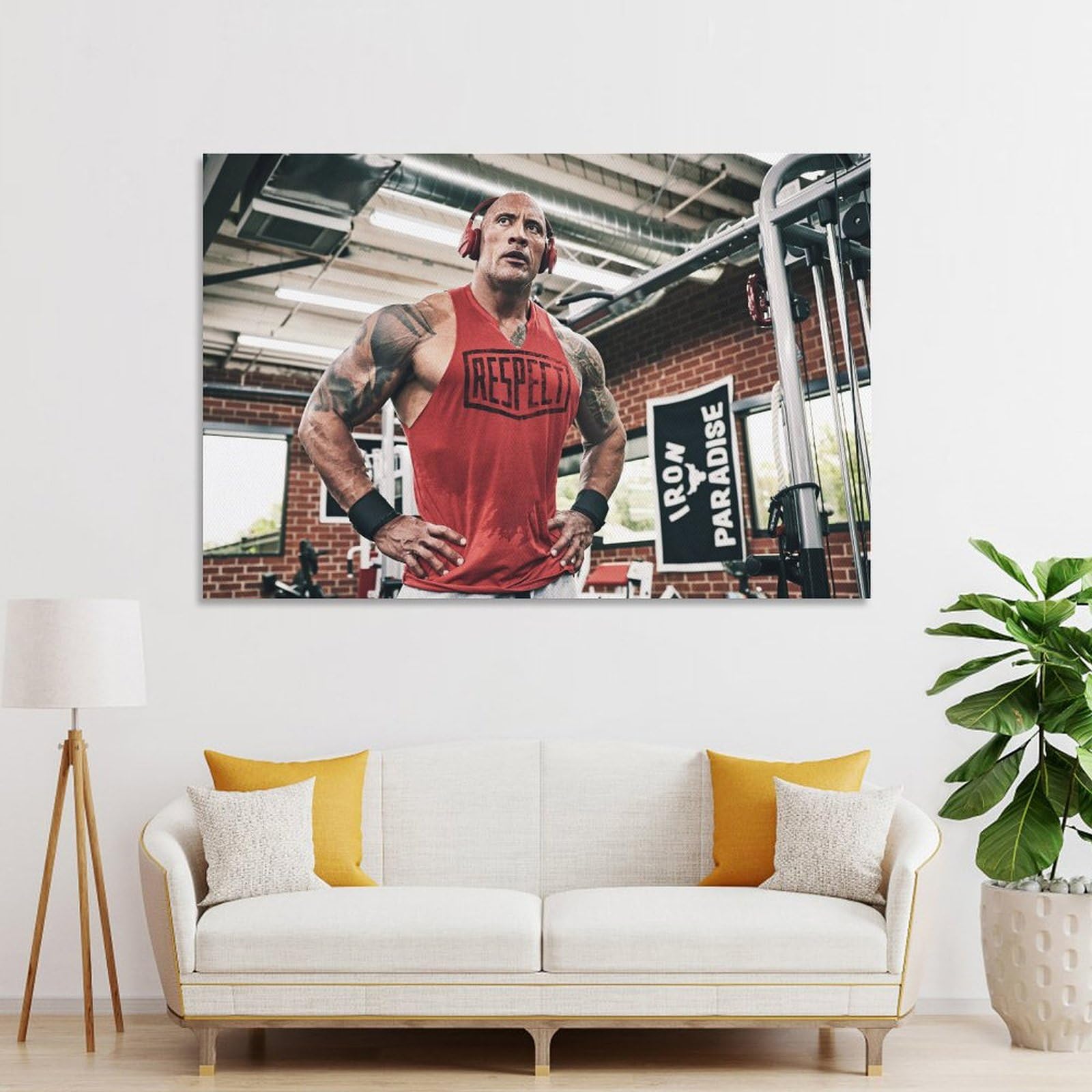 Amazon.co.jp: ジムのドウェイン・ジョンソンポスター1キャンバス