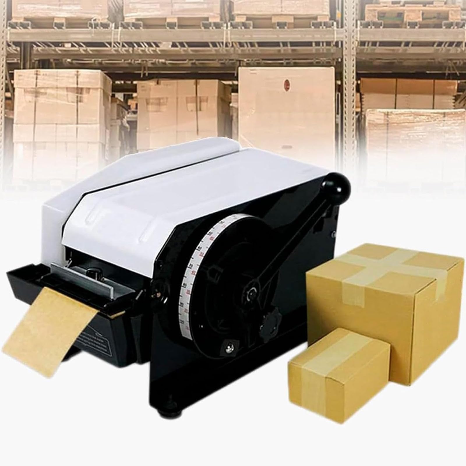 JOSBY Macchina Manuale per Nastro Adesivo in Carta Kraft Umida, Lunghezza Regolabile da 100 A 1000 Mm, Larghezza da 20 A 100 Mm, Corpo Interamente in Metallo Rinforzato, Ideale per Imballaggio