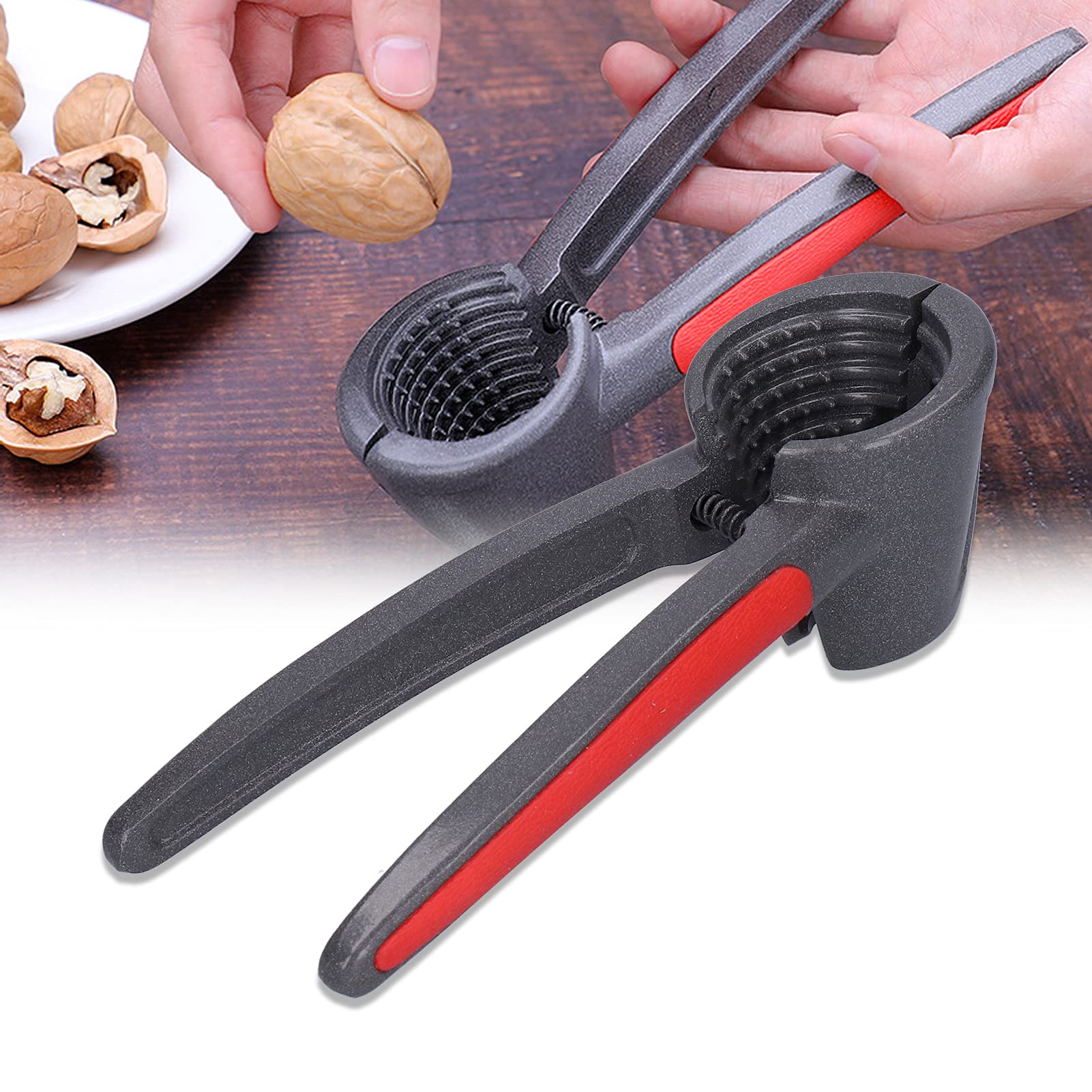 Nutcracker Aluminum Alloy + Plastic Labor?Saving Non?Slip Walnut Cracking Tool for Cracking Pecans, Hazelnuts, Almonds(Walnut Clip)