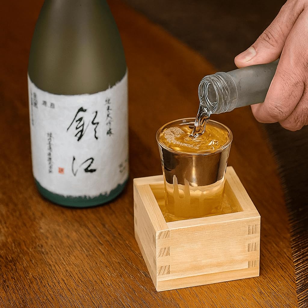 JapanBargain Masu 2757 Lot de 2 tasses à saké japonaises en bois Hinoki fabriquées au Japon 118 ml
