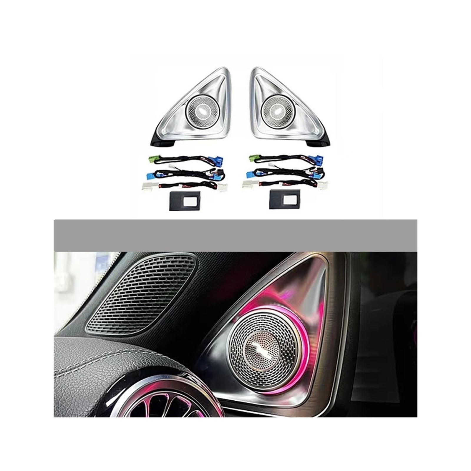 64 Color Colorful Rotary Tweeter Synchronize The Color Change Compatible with Mercedes Benz A-Class W177 2019-2023 Models
