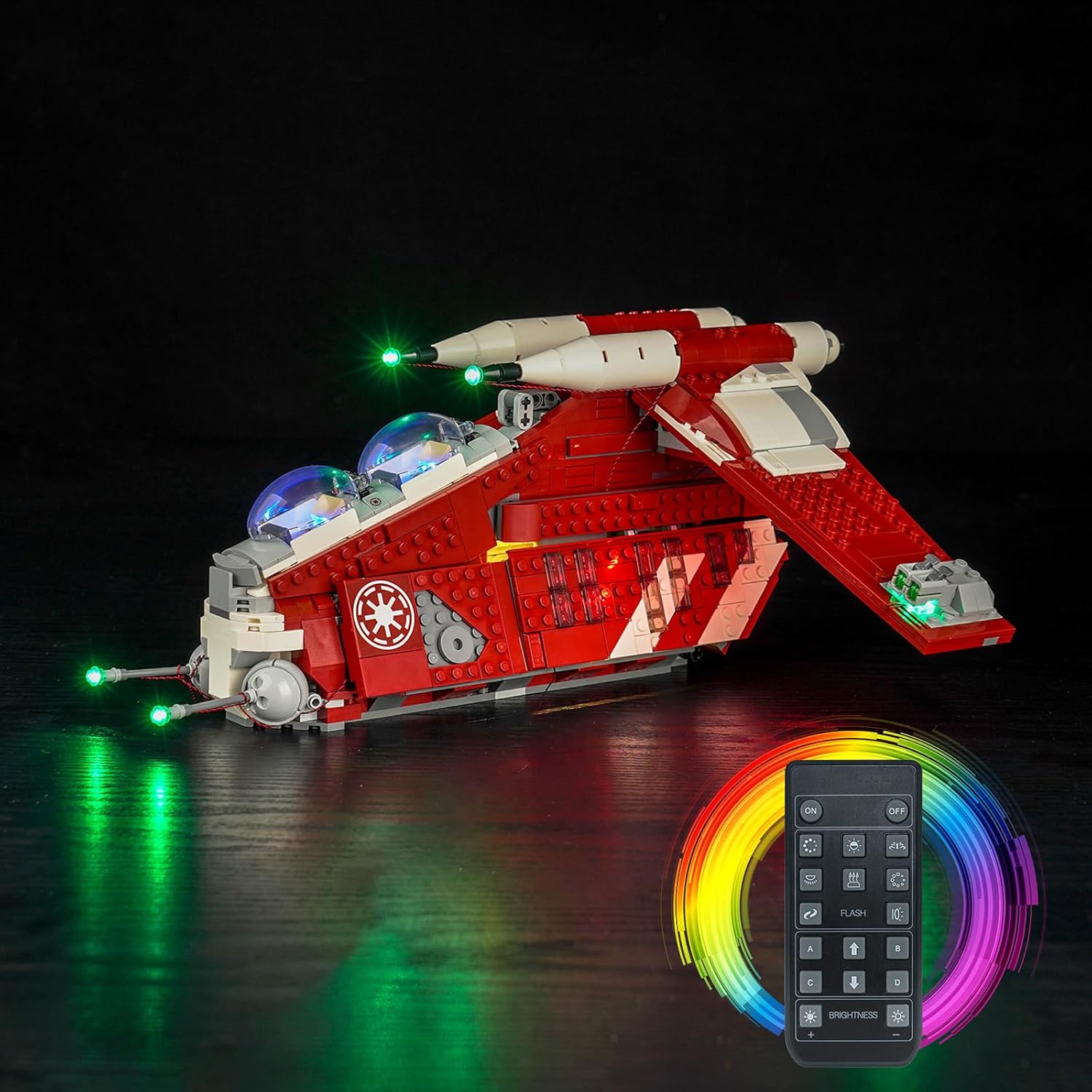 VONADO LED Light Kit for Lego Coruscant Guard Gunship 75354, Remote Control Creative Lighting Set Accessories Compatible with Lego 75354 Building Set (Lights Only, No Models)
