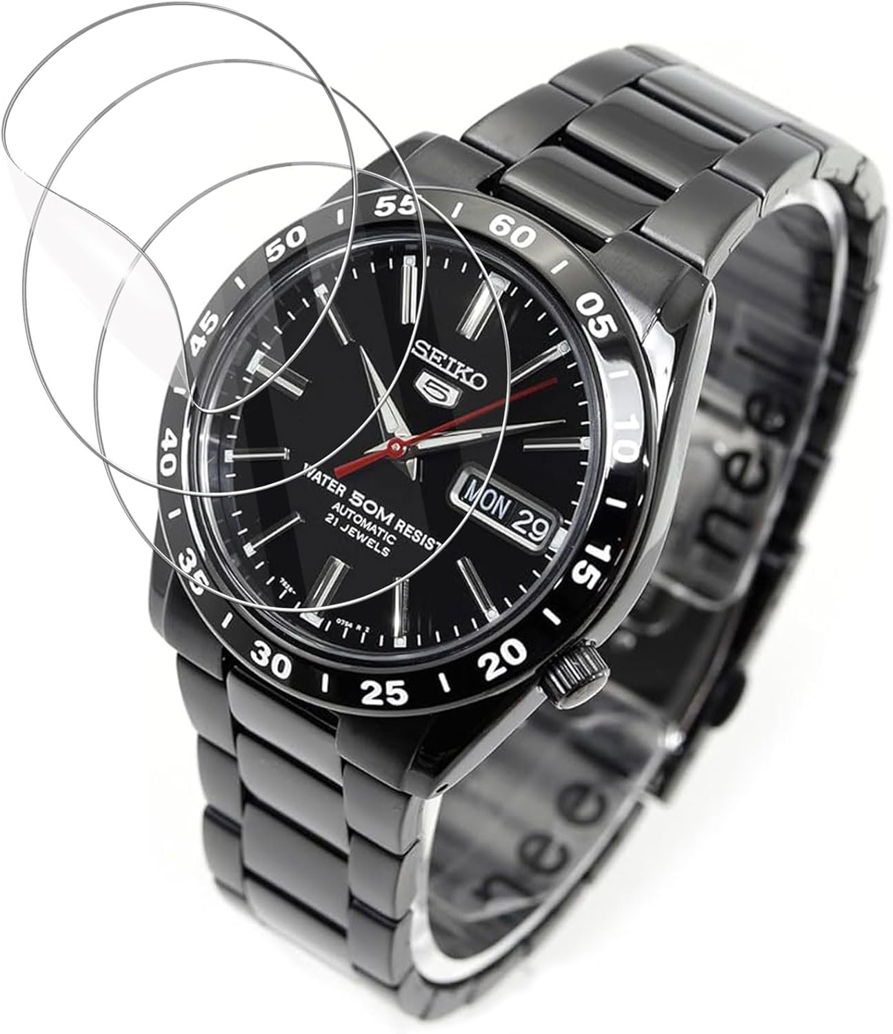 Compatible Wristwatch, Seiko 5, Automatic Winding, Overseas Model, SNKE03KC, Men’s, Black, Protective Film, High Sensitivity, High Transparency, Reduce Reflection, Flexible LCD Protective Film [3