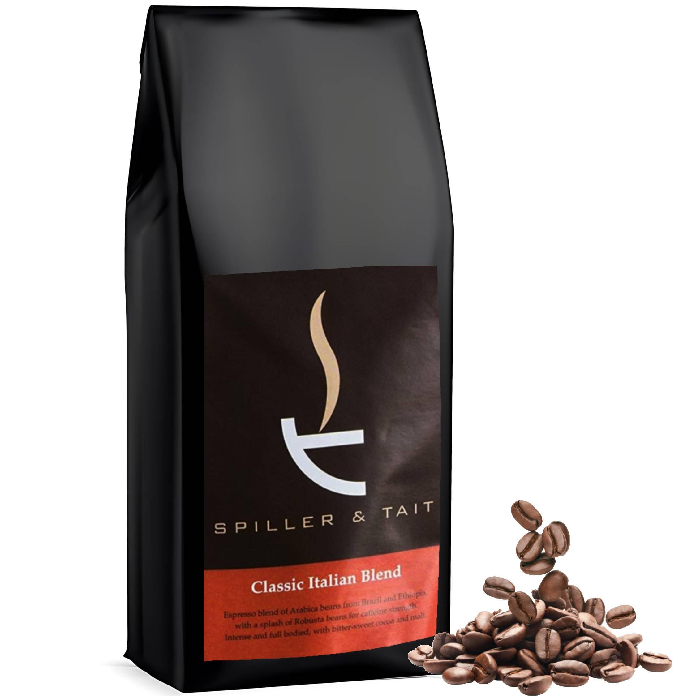 Sponsored Ad – Spiller & Tait Classic Italian Blend 1kg Bag, Strong Full Bodied Coffee Beans, Premium Arabica & Robusta Beans, Espresso Blend for All Coffee Machines