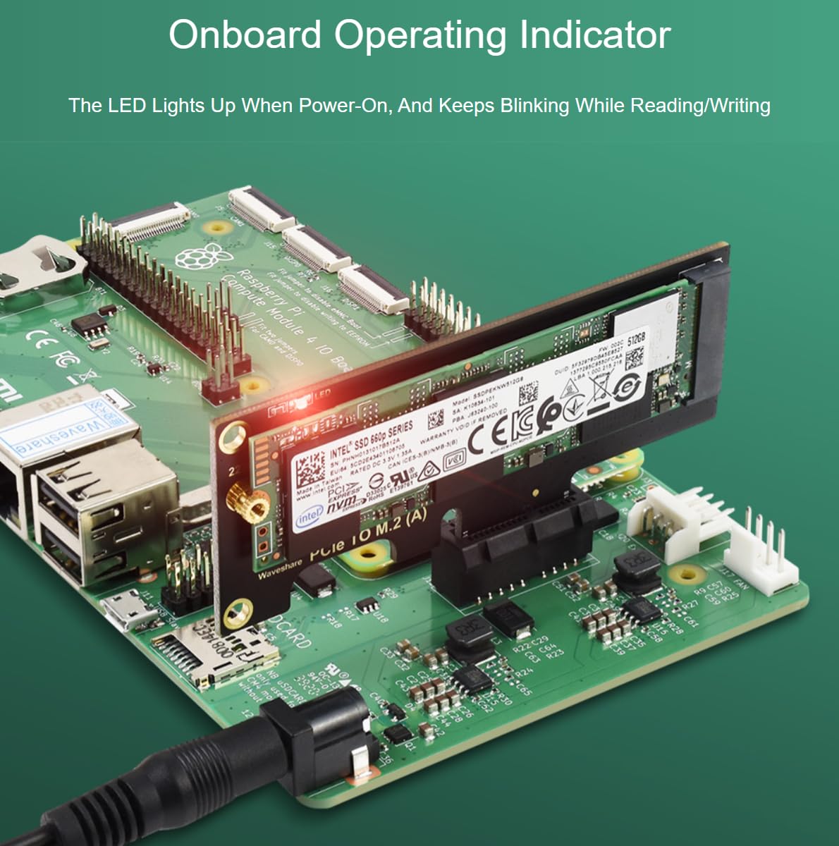 TUOPUONE PCIe Zu M.2 Adapter - Für Raspberry Pi Compute Module 4