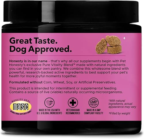 Miniatura 7 de Pet Honesty Multivitamínico para perros 10 en 1, vitaminas para perros para la salud y el corazón, aceite de pescado para perros, glucosamina,