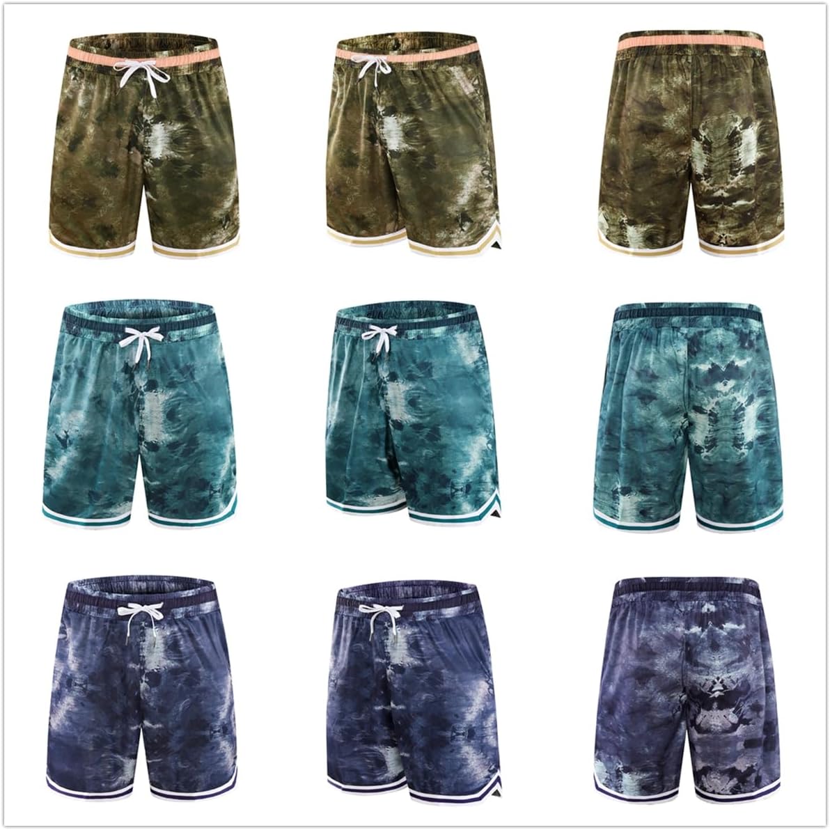 OPALOS 3 Pack Basketball Shorts for Men with Zipper Pockets,Active Athletic Shorts - Image 3