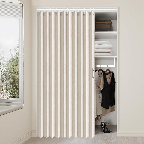 Vatge - Cortina para armario abierto o plegable, cortinas de puerta estilo acord