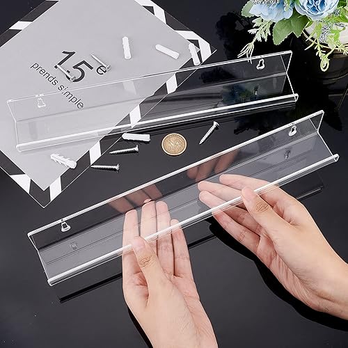 Miniatura 2 de CHGCRAFT Paquete de 6 repisas acrílicas de almacenamiento de juegos, repisa invisible transparente montada en la pared con tornillos y enchufes,
