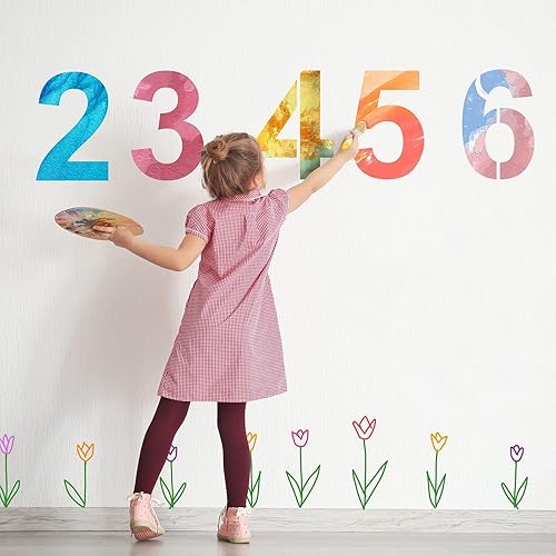 Miniatura 6 de Plantillas de números grandes de 18 pulgadas, plantillas de pintura de números reutilizables, plantillas digitales de plástico, plantillas para