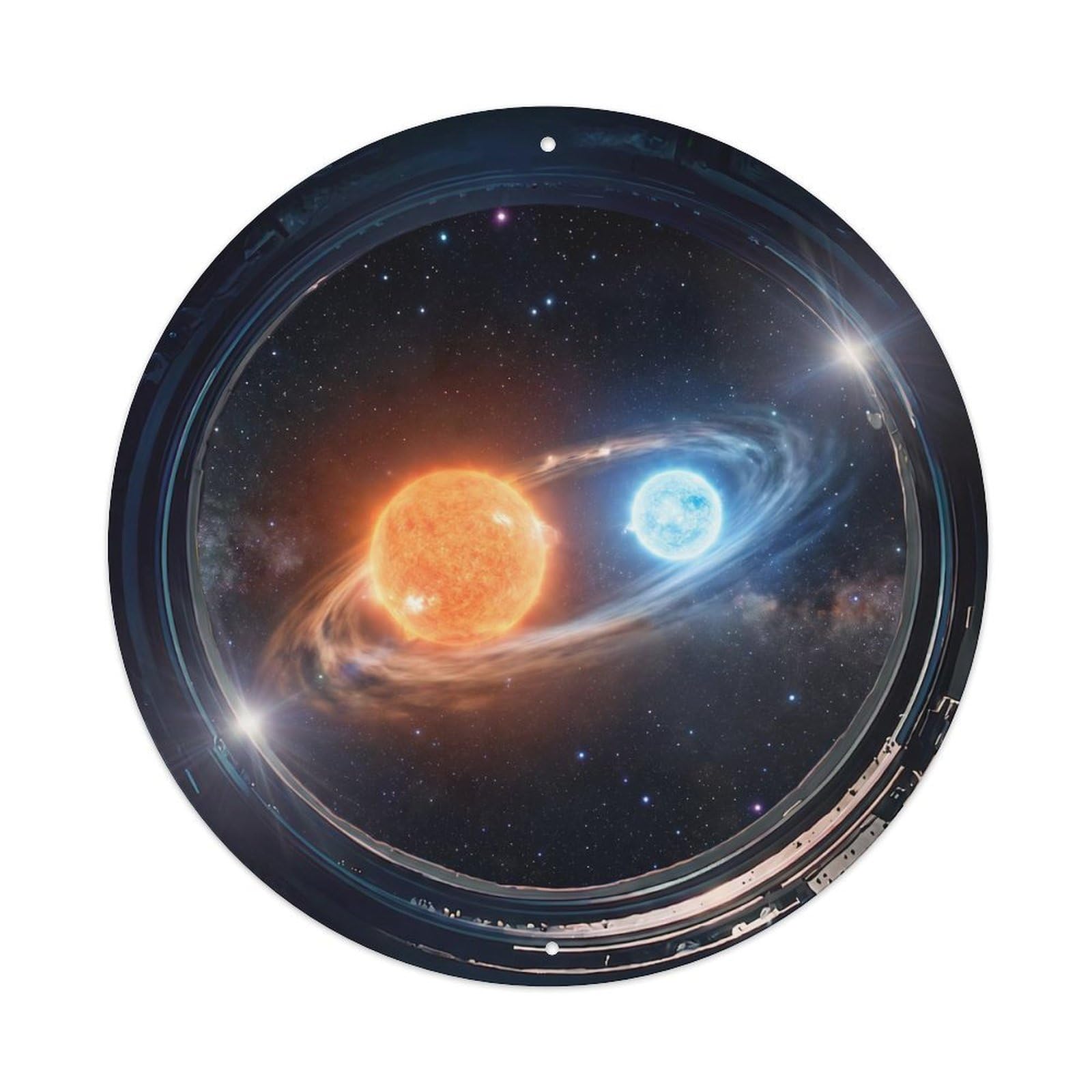 Binary Star System View Metal Tin Sign