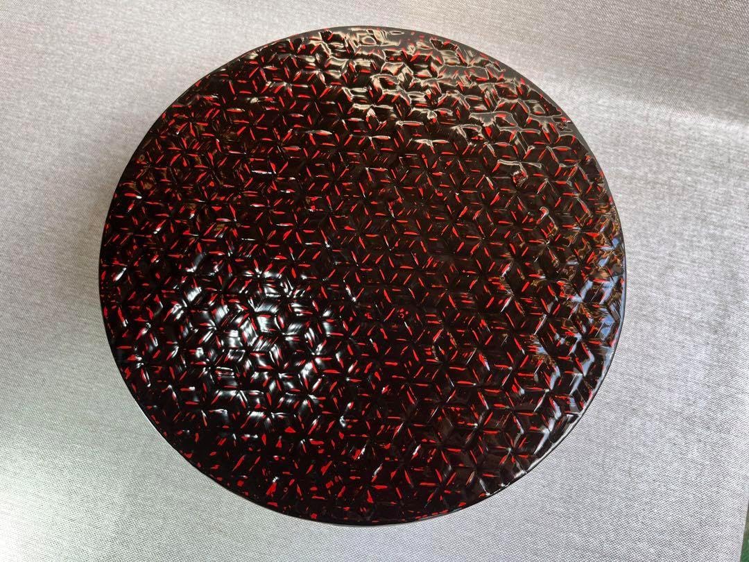 井上らんたい漆器 籃胎 丸脚応接台 茶 テーブル 定価25万円 伝統