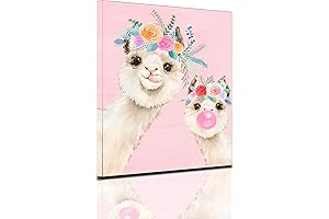 Pangoo Art Llama Wall Art - Frame-ready Canvas Wall Art with Eye-catching...