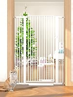 Vista 1 de Puerta extra alta para gatos de 55.11 pulgadas, puerta de 29.5-40.6 pulgadas de ancho con puerta pequeña para gatos, puerta de seguridad