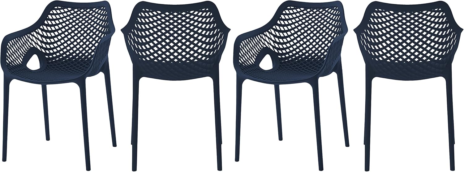 Meridian Furniture 329Navy Modern Contemporary Patio Dining Chair with