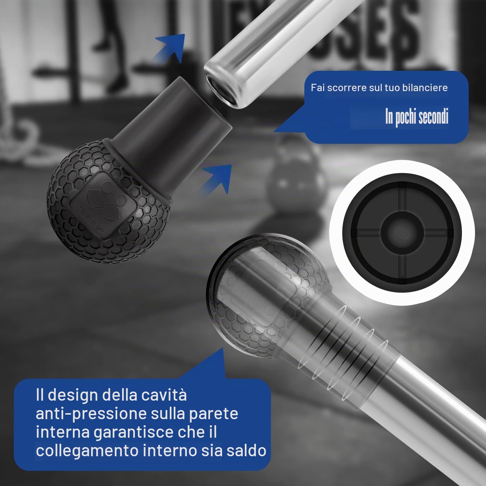 HXD-ERGO Attacco per Landmine su Bilanciere, Trasforma Qualsiasi Superficie in Un Esercizio con Landmine per Bilanciere, Landmine per Bilanciere, Adatto a Bilancieri Olimpici da 2''