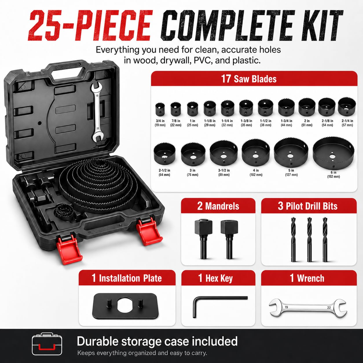 25 Piece Hole Saw Kit U421849