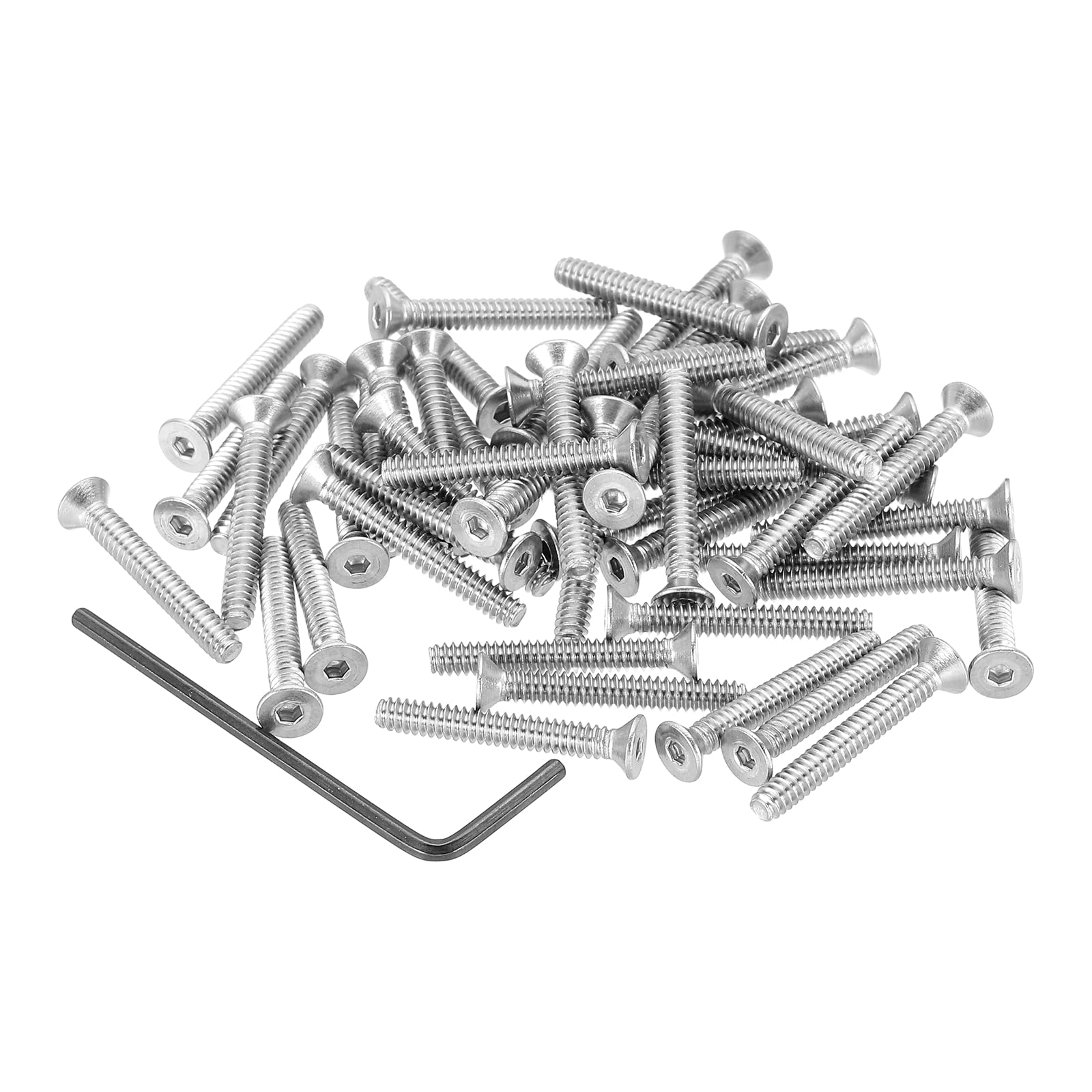 PATIKIL #6-32 x 1" Flat Head Socket Cap Screws, 50Pcs Countersunk Bolts Head Machine Screws 304 Stainless Steel (18-8) UNC Socket Drive Bolt Fasteners for Industry Machinery Household