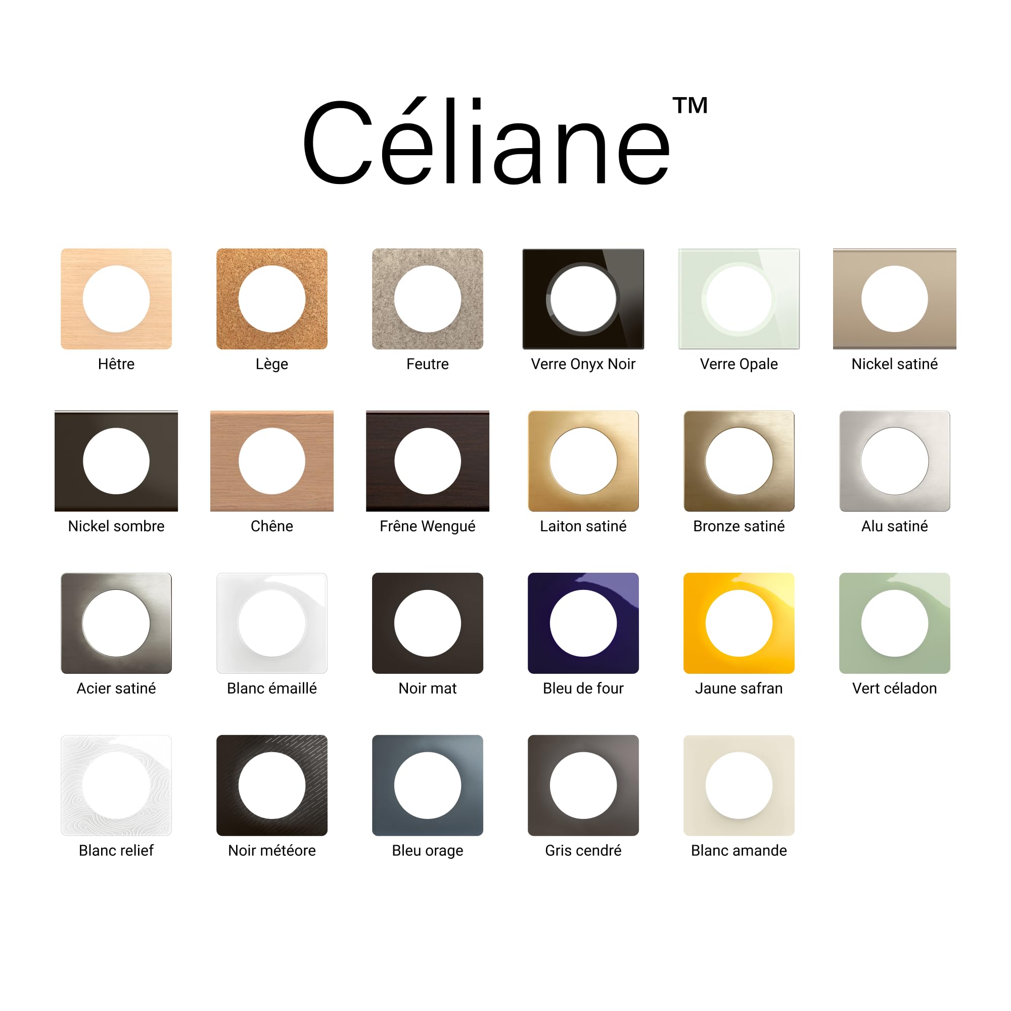 LEGRAND - Płyta Céliane - Płyta wykończeniowa do gniazd i przełączników Céliane - 4 słupki - Czarna matowa