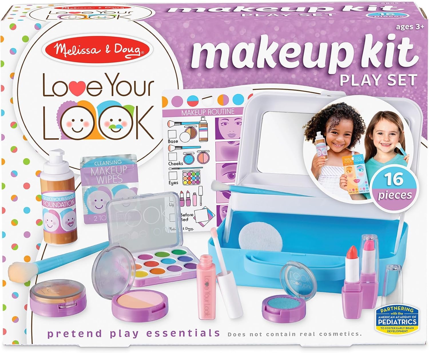 Melissa & Doug Set Per il Trucco - Trucchi Bambina, Make Up Giocattolo, Specchio, Pennelli, Cipria e Accessori, Gioco di Imitazione, Regalo per Bambine e Bambini 3+ Anni