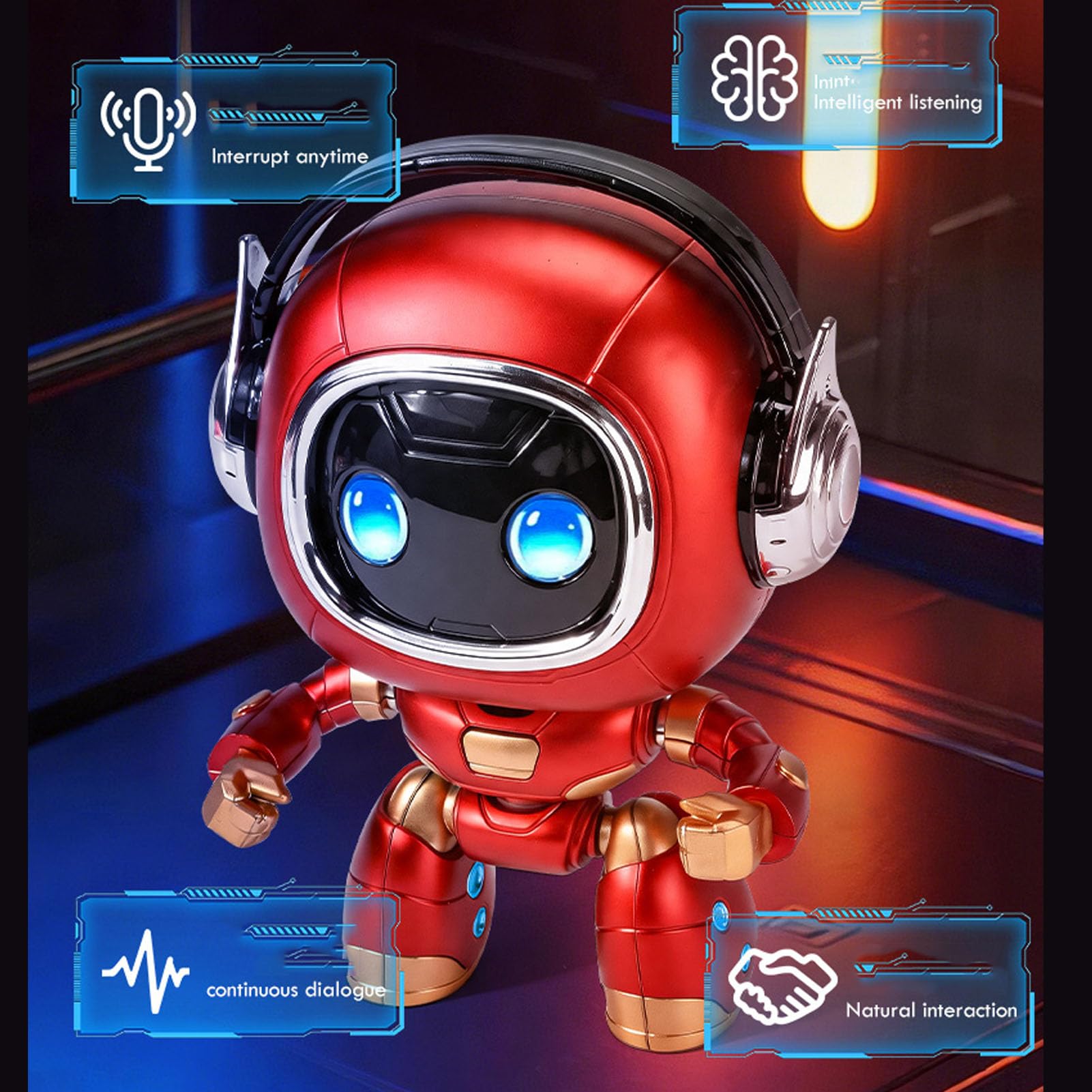 Robot Educativo AI, 1000 MAh, Dialogo Vocale, Traduzione Inglese