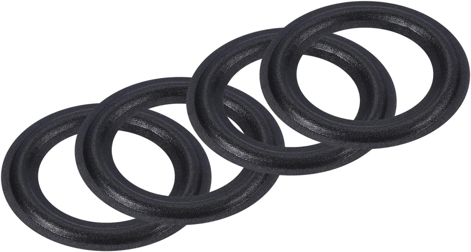 MECCANIXITY Rubber Speaker Foam Edge Surround Rings 2.5 Inch 42mm x 68mm Perforated Subwoofer Rings Replacement Parts for Speaker Repair or DIY Black 4 Pcs