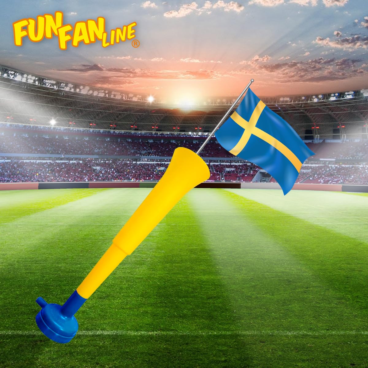 Pack 3 Trompettes Vuvuzela à Trois Corps | Klaxon Compact et Démontable pour Football, Fêtes et Événements Sportifs | 98 DB Animation Enfants et Adultes Facile à Transporter (Suède)