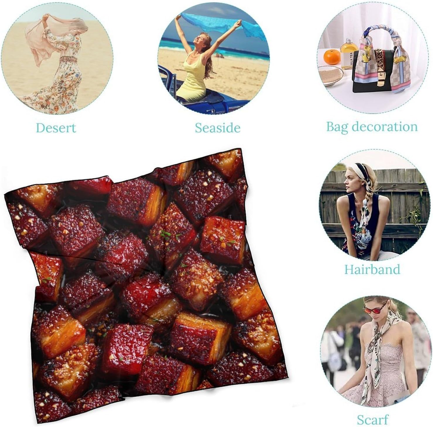Braised Pork Belly Funny Bandana Multi-purpose Head Scarf image 5