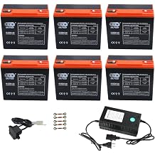 Zarko 6 Pack 6-DZM-20 12V 24Ah SLA Battery for 72V Mobility Scooter Razor MX650 Dirt Quad Electric Golf Cart Go Kart Power Chair Lawn Mower Replacement