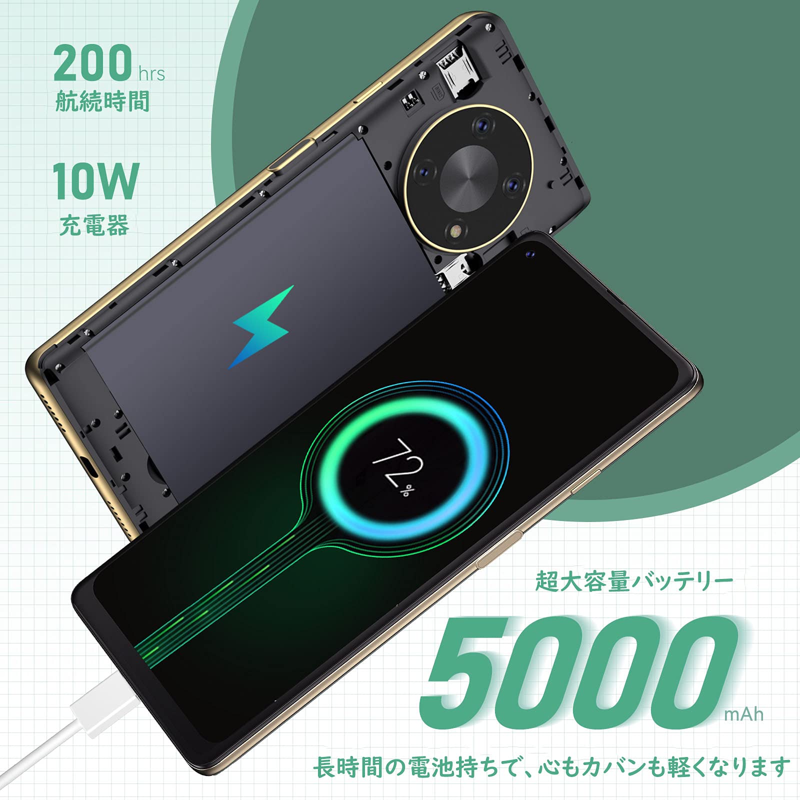Amazon | SIMフリースマートフォン本体 CUBOT max3 5000mAh バッテリー