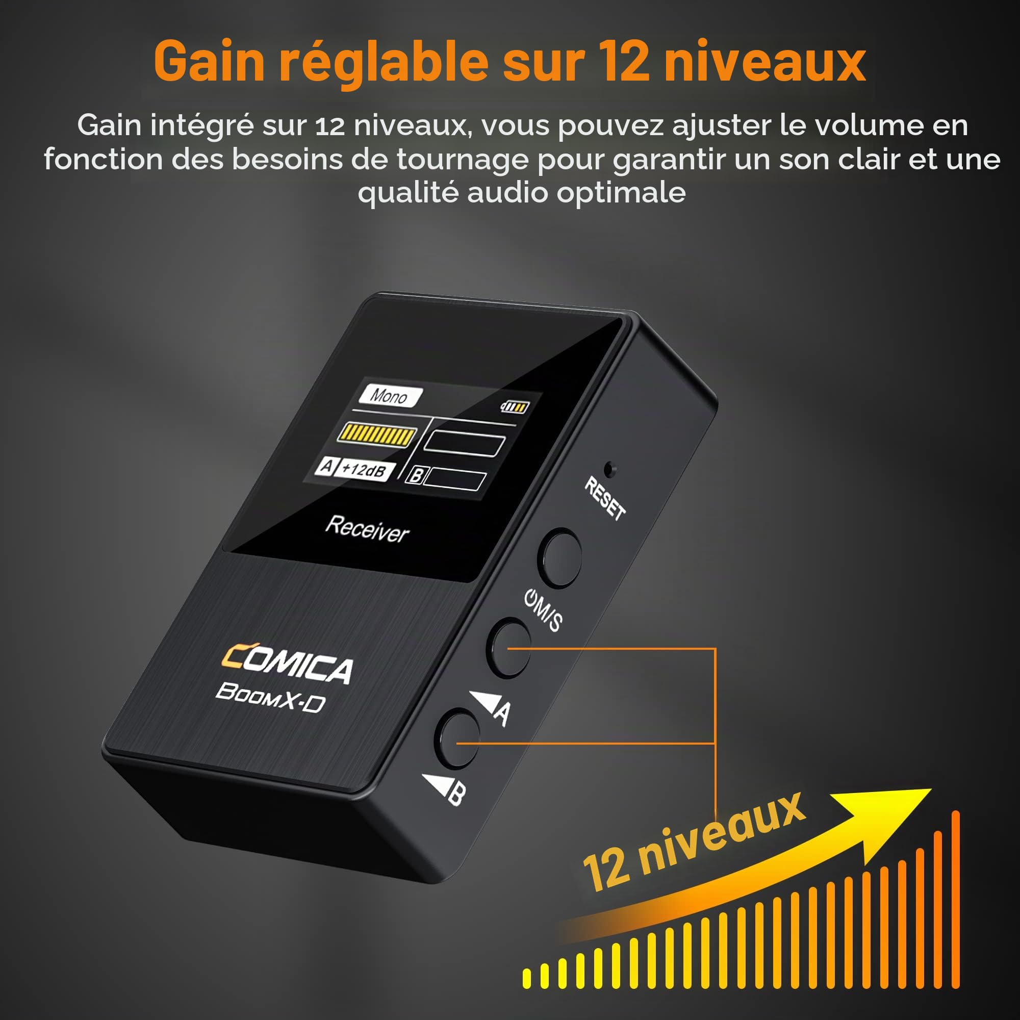 COMICA Microphone Lavalier sans Fil, BoomX-D1 2.4GHz Système de Microphone Cravate sans Fil avec 1 émetteurs et 1 récepteur, Micro Lav pour DSLR Caméra/Caméscope/Smartphone Podcast Interview Youtube