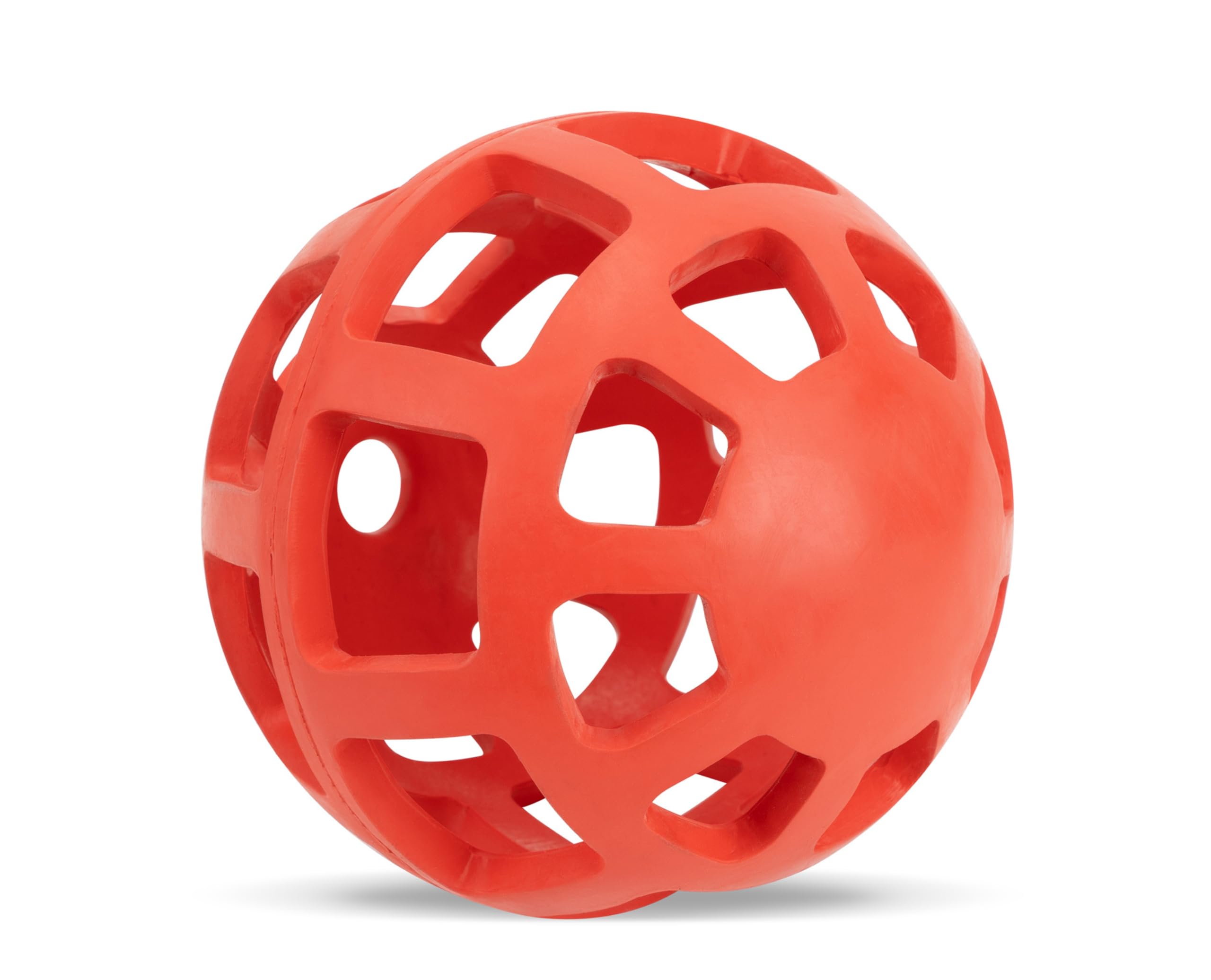 OllyDog Waffle Ball Roller Dog Toy Natural Rubber for Small Medium and Large Dogs Fiesta