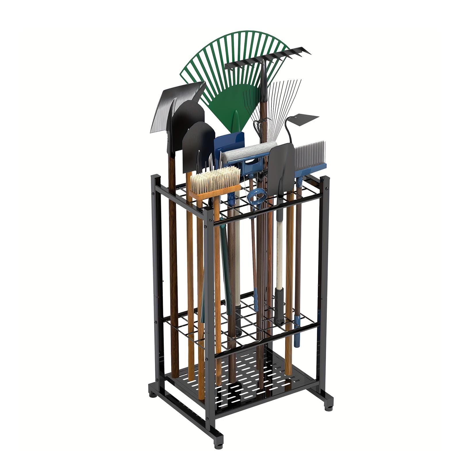 Support de rangement pour outils de jardin, organisateur d'outils de jardin, Garden Tool Organizer, Yard Tool Tower Rack pour jusqu'à 35 outils, support de rangement pour garage, abri de jardin et
