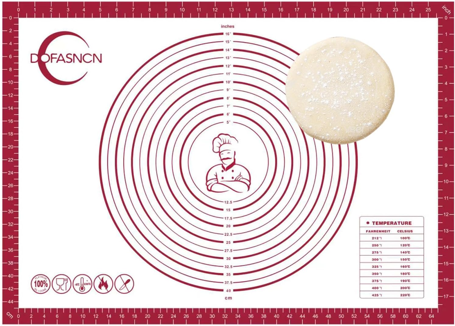 Large Silicone Pastry Mat for Rolling...