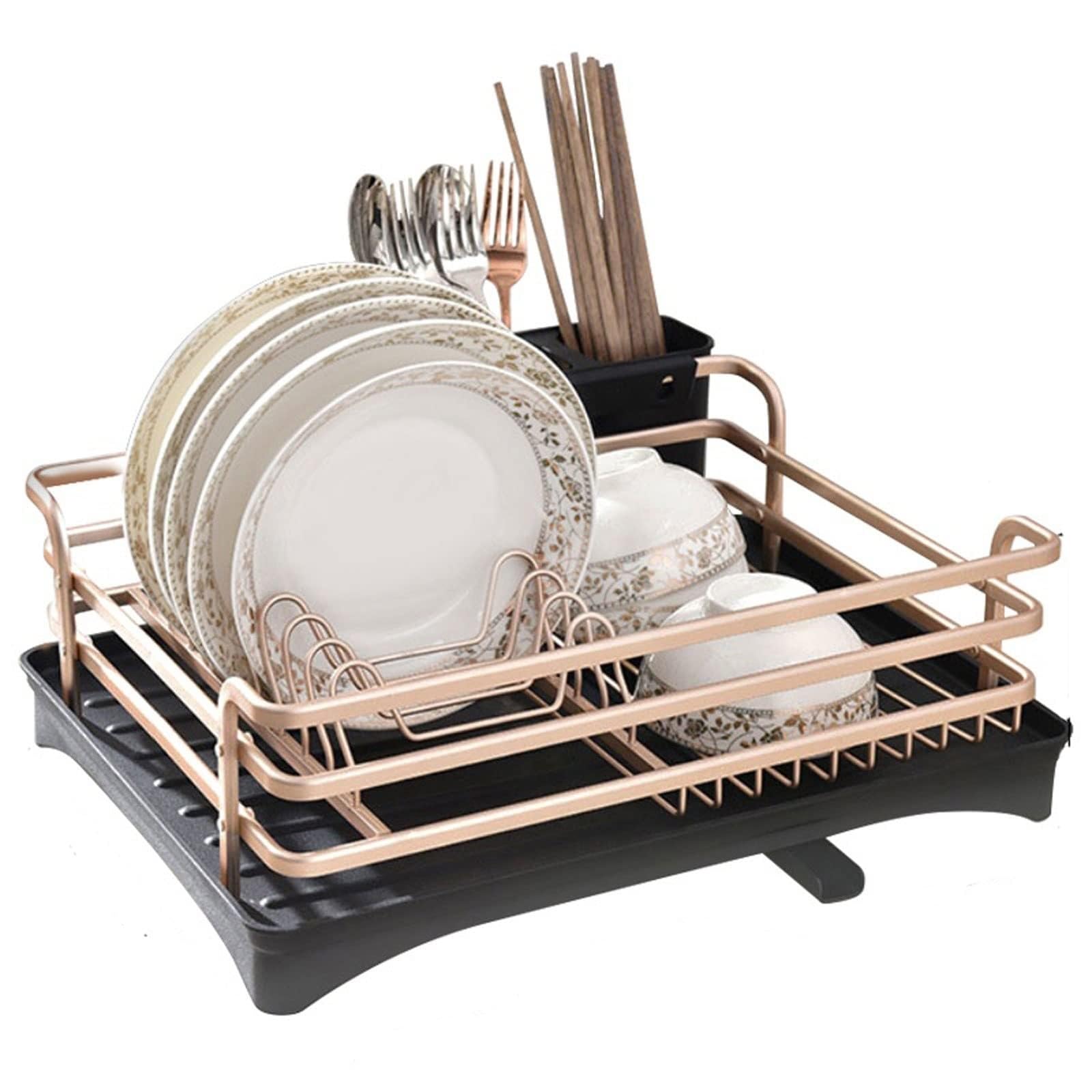 Scolapiatti in alluminio – Sottolavello da cucina, porta piatti, posate, salvaspazio, accessori per lavello – & Design elegante