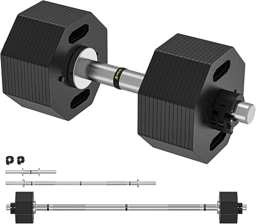 Dripex Ensemble d'Haltères Réglables 2 EN 1, Disque Musculation Dumbbells Barres