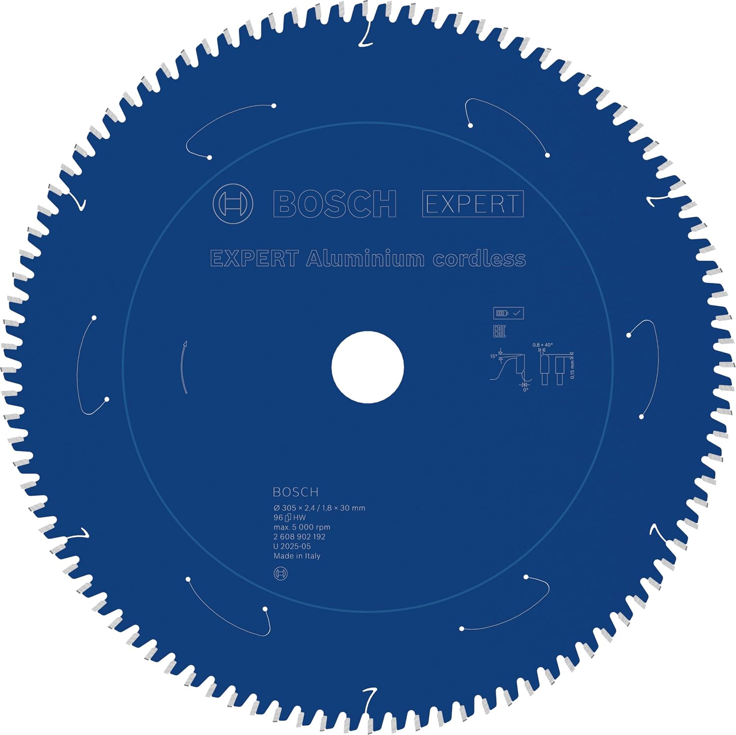Bosch 1x Expert Aluminium Cordless Circular Saw Blade for Mitre Circular Saw (for Aluminium, Ø mm, Professional Accessory Mitre Cordless Circular Saw)