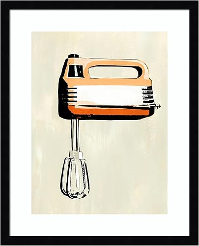 Amanti Art Lienzo decorativo para pared enmarcado de 21 x 17 pulgadas, aparato de cocina retro III por Annie Warren, arte de pared de cocina,