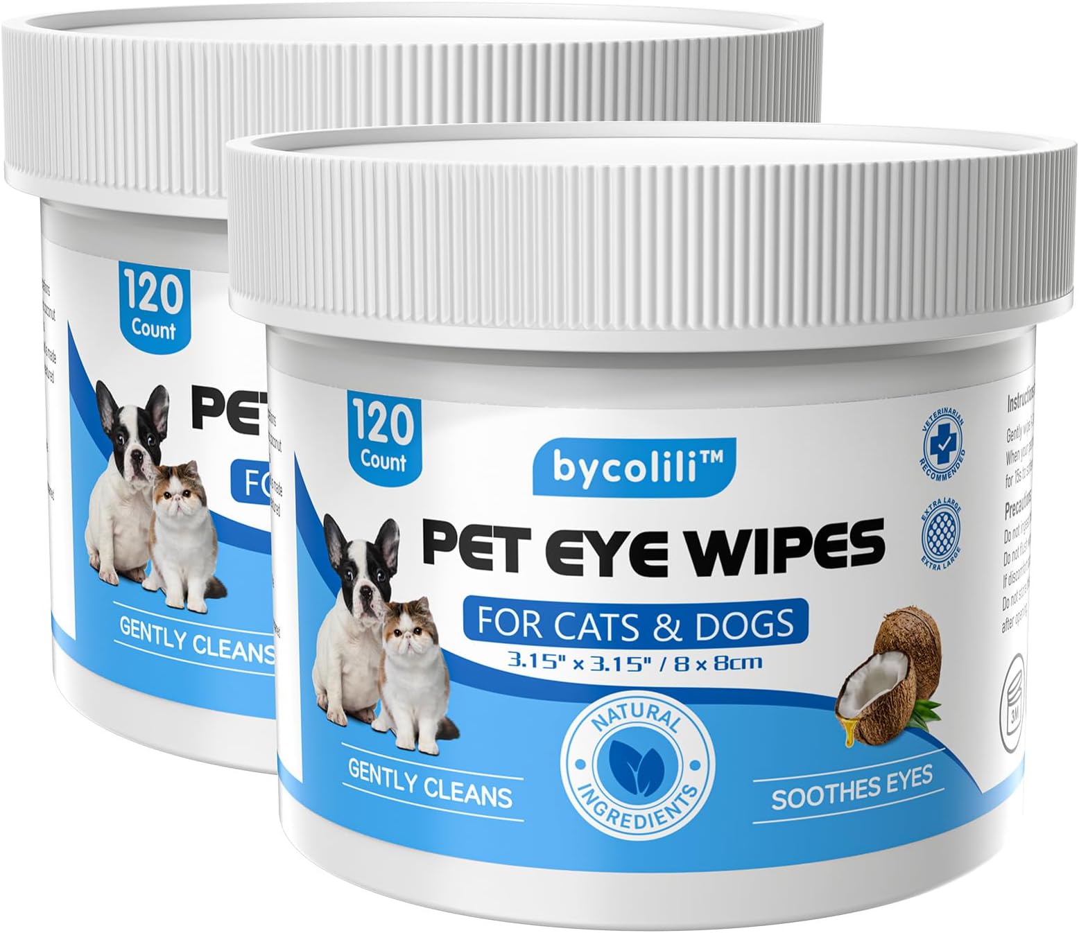 Treela 1200 Count Pet Eye Wipes for Dog, Cat, Horse and