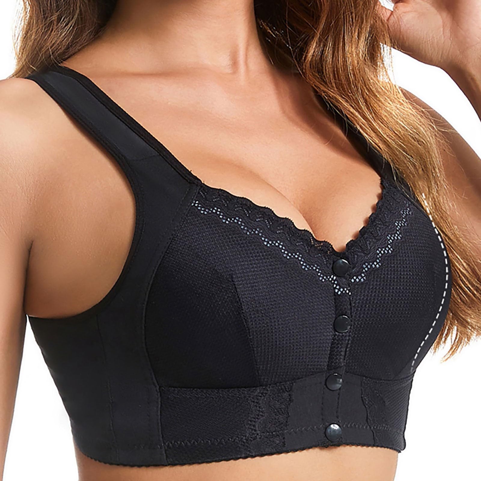 Cocila Reggiseno Push Up Senza Ferretto per Donna, Reggiseno Comfort con Chiusura Frontale, Spalline Larghe e Copertura Totale, Morbido di Supporto l'uso Quotidiano Sportivi Donna Abbigliamento