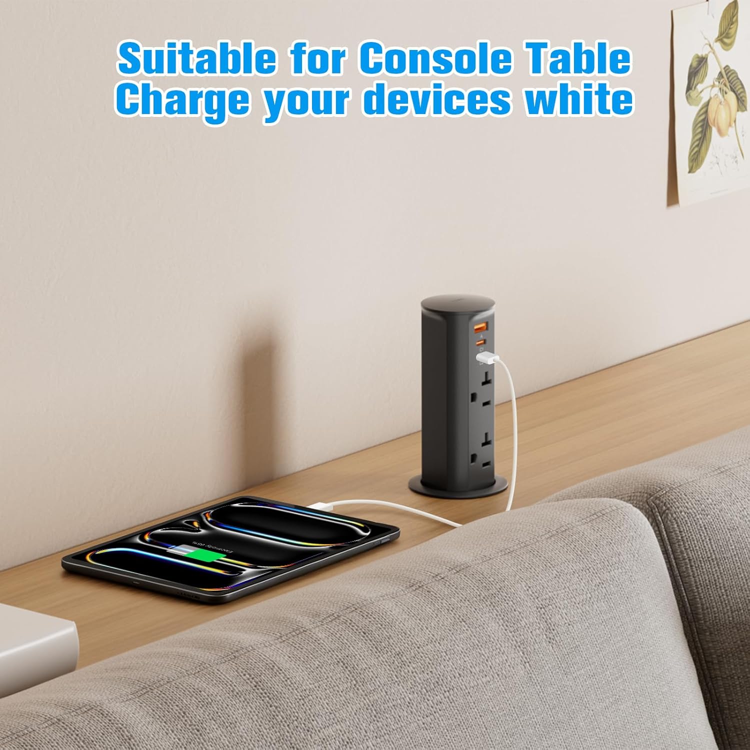 ANNQUAN 20 Amp 2 inch Pop Up Outlet for Countertop with PD20W USB Ports,Pop Up Socket with 2 Outlets 3 USB Ports for Home Office Kitchen