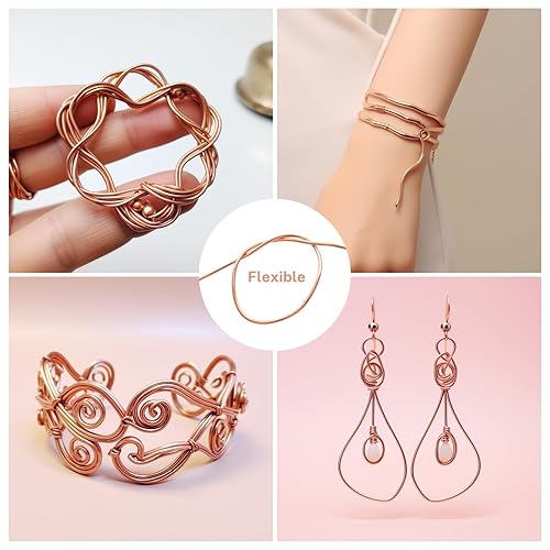 Miniatura 3 de FIRMERST Alambre de cobre de 18 AWG para la fabricación de joyas flexible muerto suave 30 pies