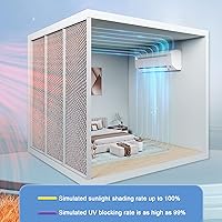 Vista 2 de Película de teñido de ventana con control de calor 99% anti UV, película aislante 100% de bloqueo de luz, visera solar de papel de aluminio